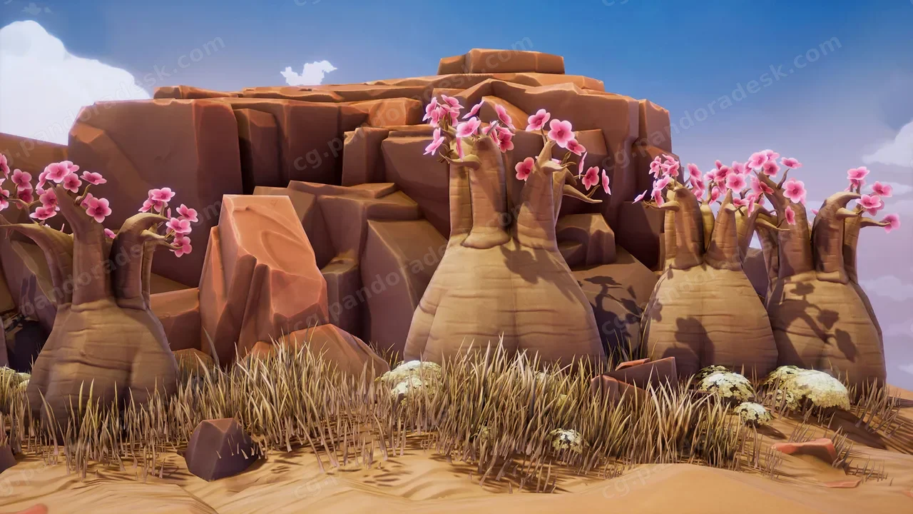 沙漠景观-Crimson Desert Landscape