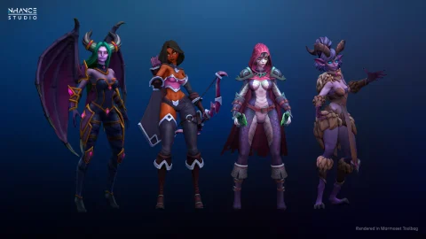 风格化的幻想女孩 - Stylized Fantasy Girls NPC Pack #1
