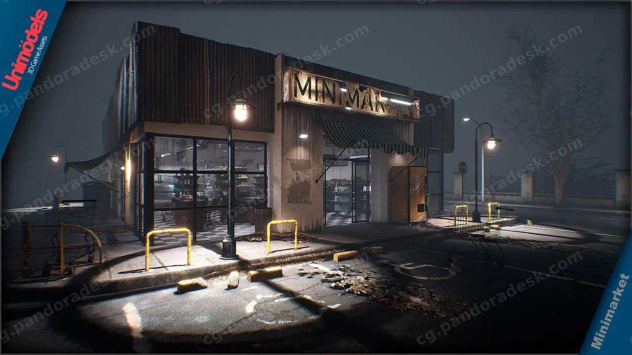 复古粗砺风小型超市——完整场景素材 Old & Gritty Mini Market – Complete Environment