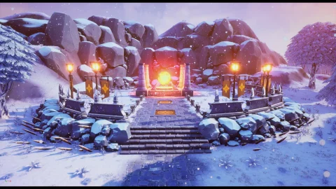 雪景祭坛-Stylized Snowy Landscape