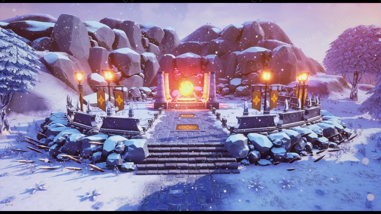 雪景祭坛-Stylized Snowy Landscape