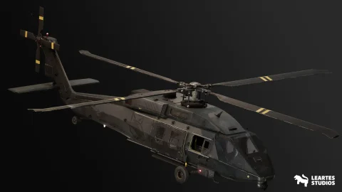 军用直升机 - 已绑定 可通过蓝图控制且带有皮肤 Military Helicopter - Rigged/BP Controllable w/skins ( Military Helicopter )