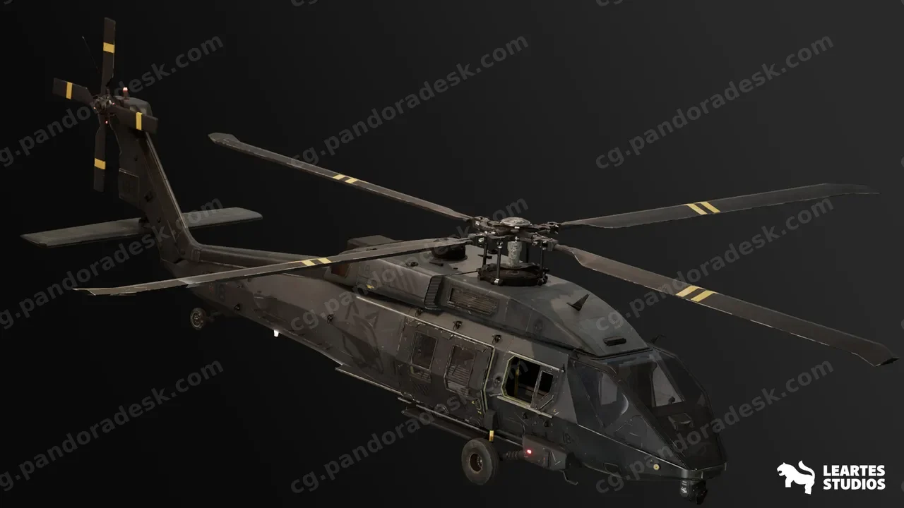 军用直升机 - 已绑定 可通过蓝图控制且带有皮肤 Military Helicopter - Rigged/BP Controllable w/skins ( Military Helicopter )