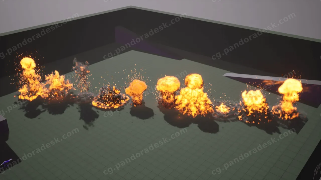 写实地面爆炸冲击特效 Impact Explosion FX VDB