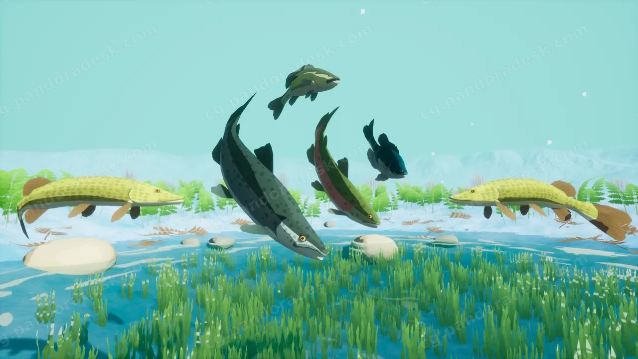 鱼群AI系统蓝图动画 Beefy Bass (Niagara Fish System)