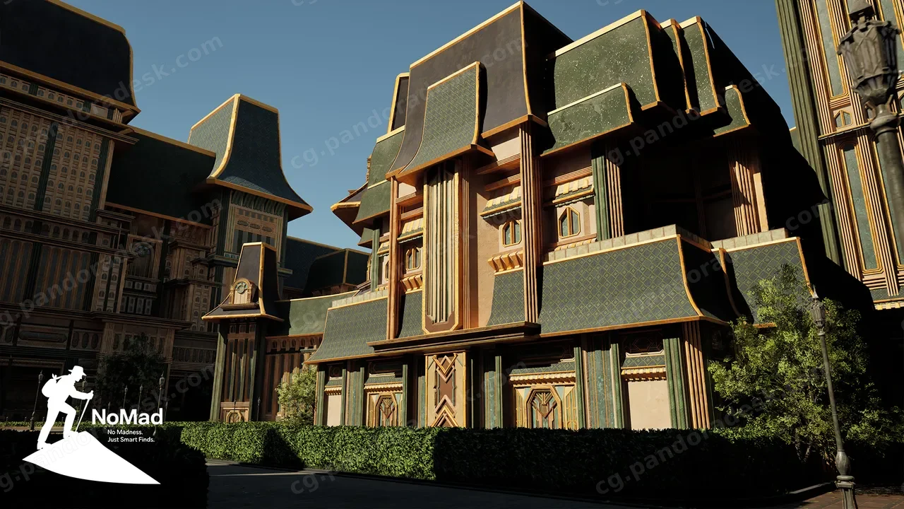 翠绿广场——风格化模块化环境 Verdant Square – Stylized Modular Environment