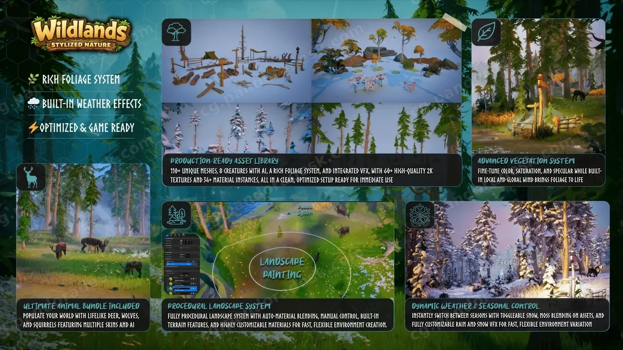 野地:风格化自然 - Wildlands: Stylized Nature (Pine Forest, Trees, Foliage, Nature, Forest, Biome)