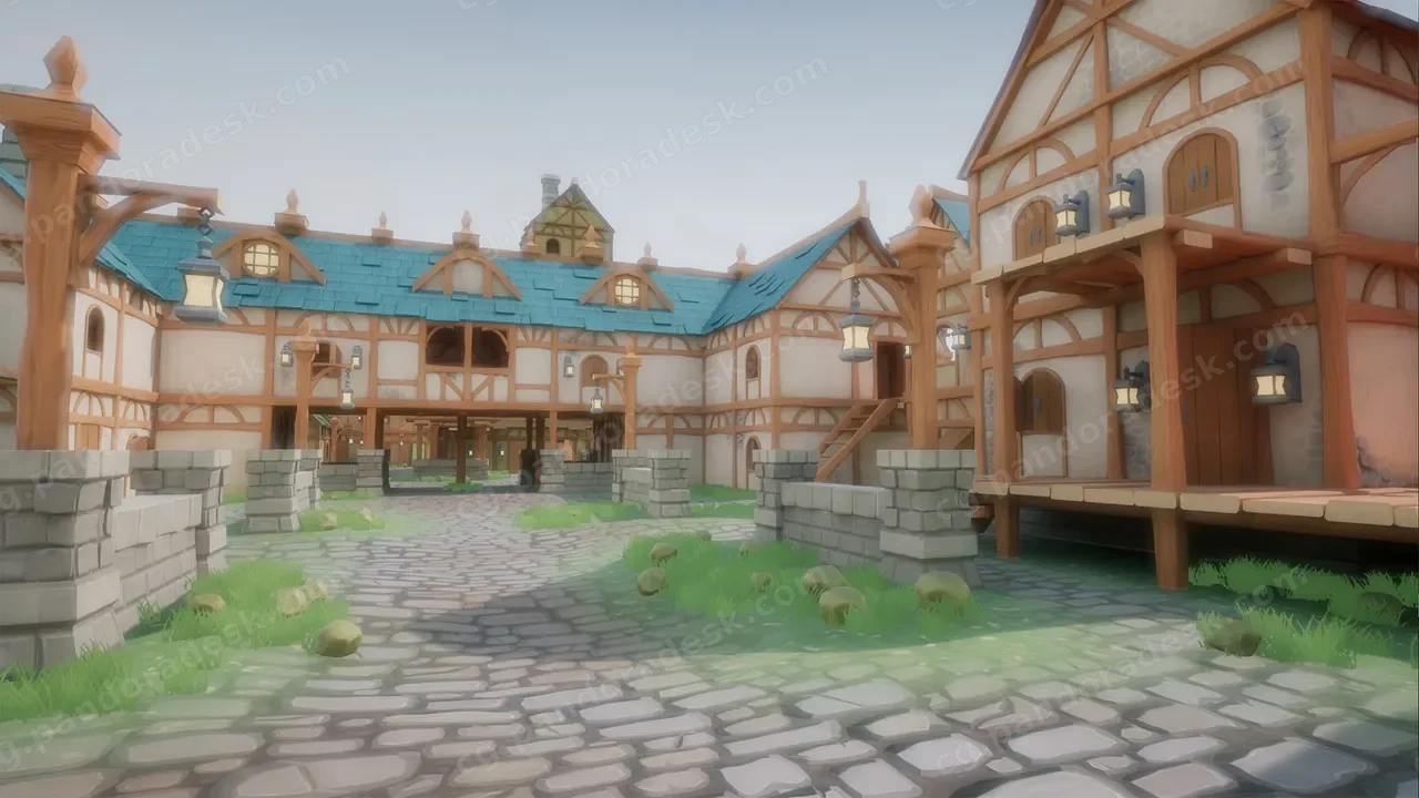 中世纪小镇-Stylized Modular Medieval Town