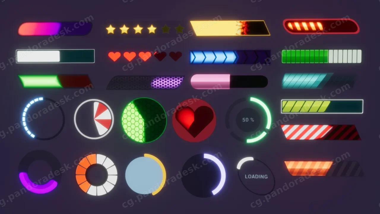 进度条血条生命值材质 SDF Robo Progress Bars