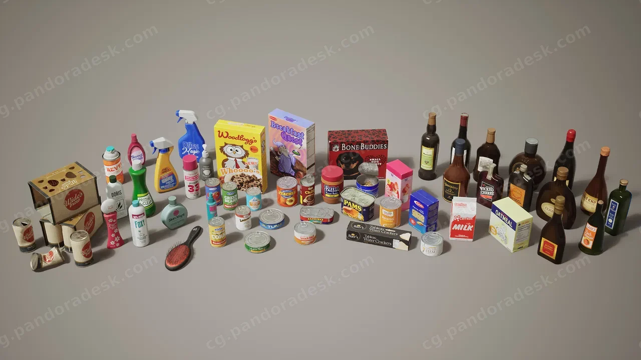 厨房家居用品 - Grocery VOL.2 - Household Items (Nanite and Low Poly)