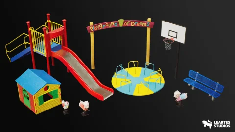 儿童游乐场滑梯玩具道具 Playground Equipment VOL.3