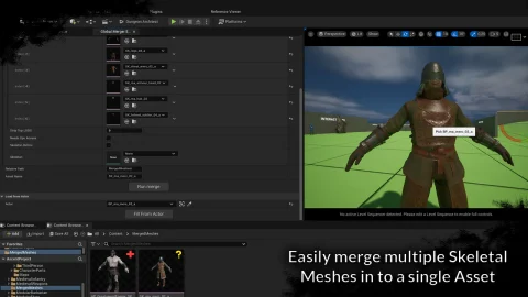 骨架网格体合并插件 - Skeletal Mesh Merger V1.3