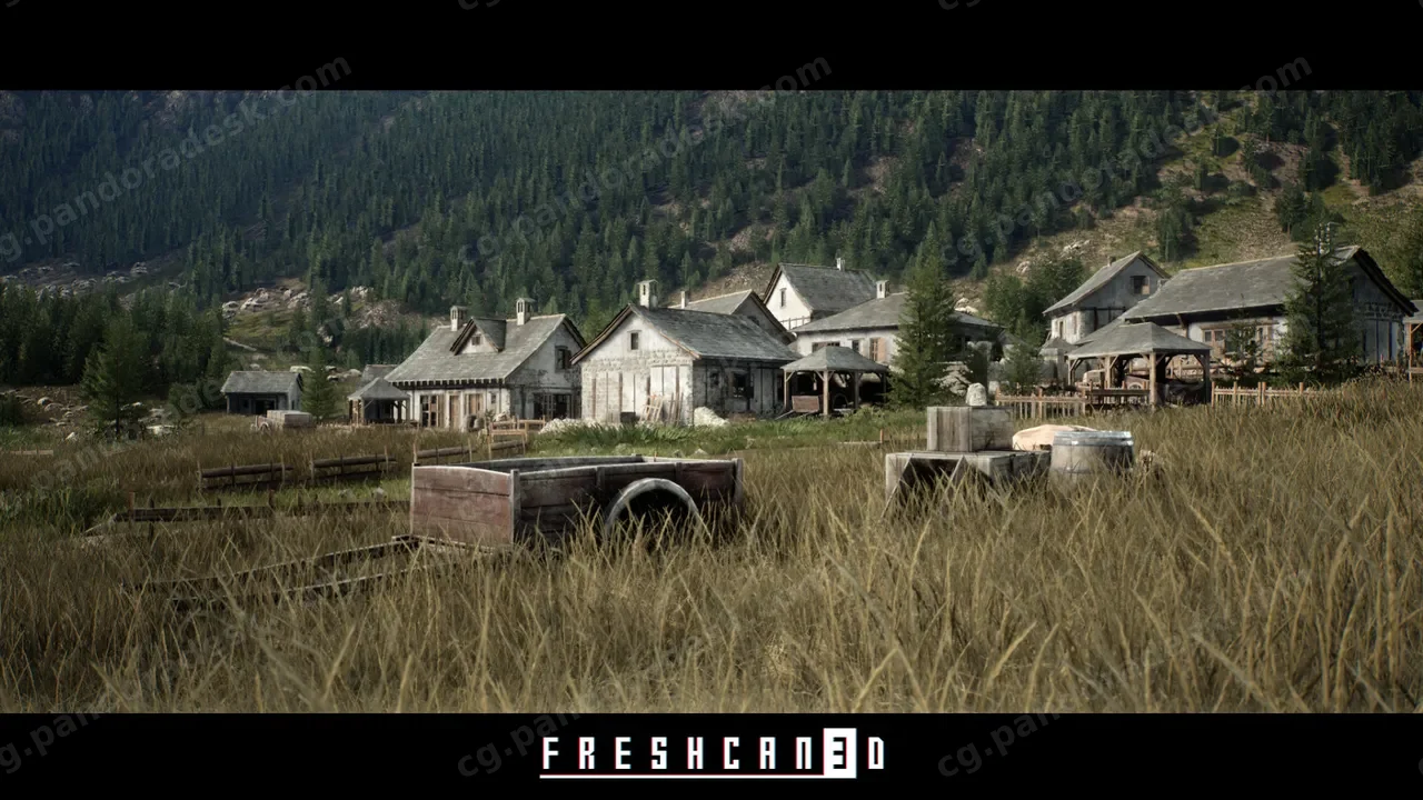 中世纪山林城镇-Mountain Village Environment