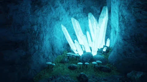 水晶矿场景和资产 - Crystal Mines - Scene and Assets