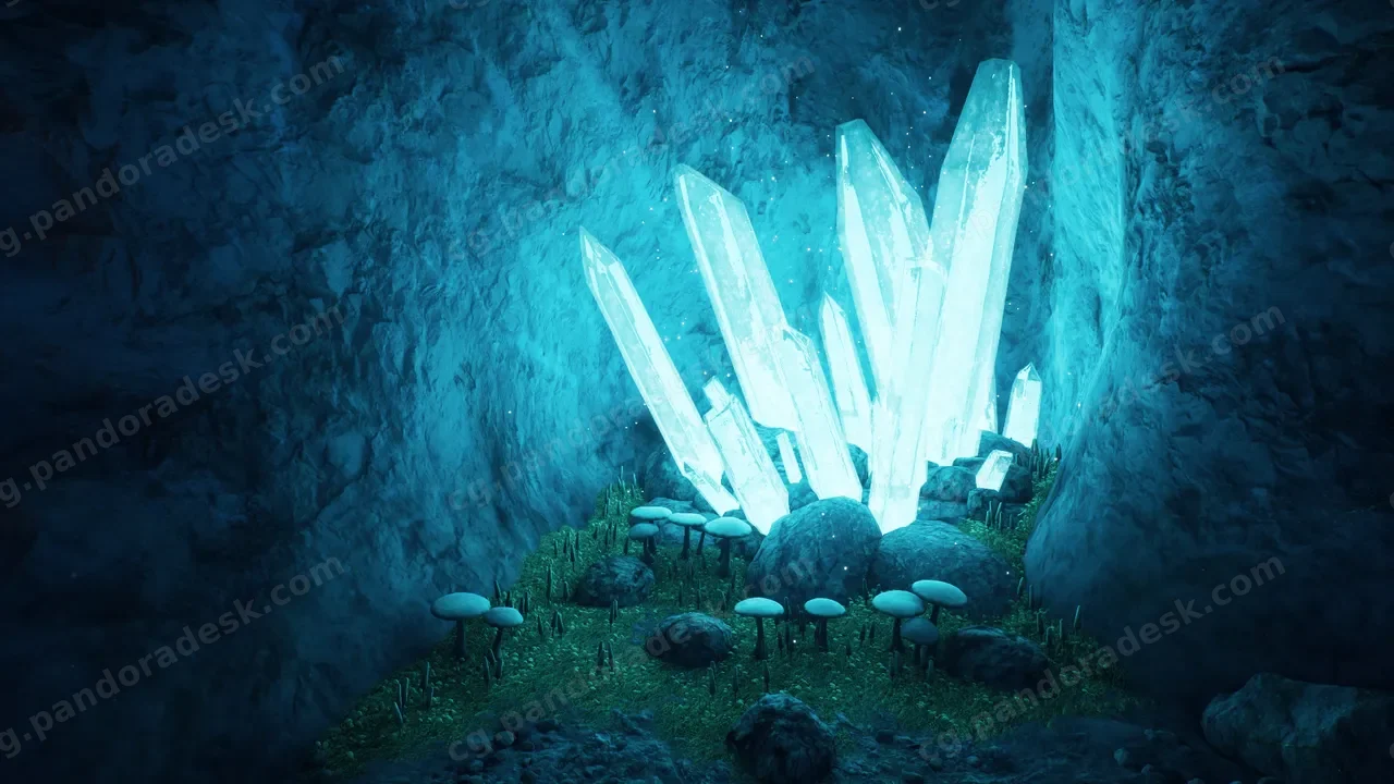 水晶矿场景和资产 - Crystal Mines - Scene and Assets