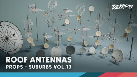 屋顶天线 - Suburbs VOL.13 - Roof Antennas (Nanite and Low Poly)