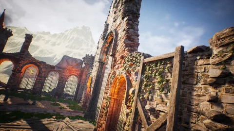 中世纪废弃城堡-Fantasy Medieval Castle Kit
