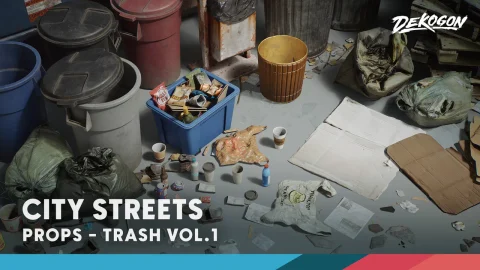 城市街道垃圾 - Trash VOL.1 - City Streets (Nanite and Low Poly Versions)