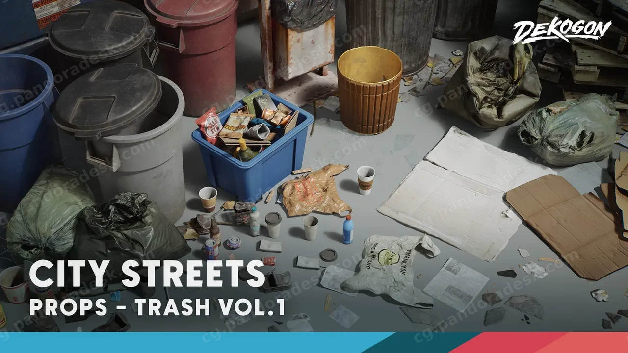 城市街道垃圾 - Trash VOL.1 - City Streets (Nanite and Low Poly Versions)