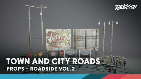 路边景观 第二卷 - 城镇与城市 - Roadside VOL.2 - Town and City (Nanite and Low Poly Versions)
