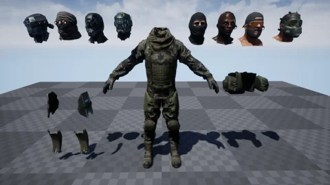 科技战士/雇佣兵-PBR Customized Soldier