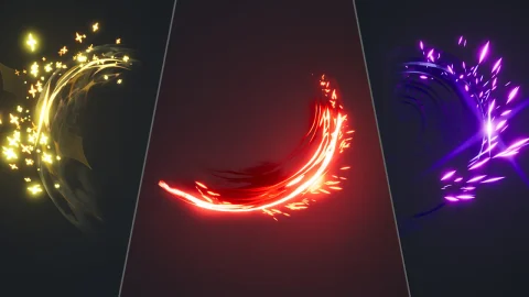 280种挥剑特效素材包 第一卷 280 Sword Slashes VFX Pack Vol. 1