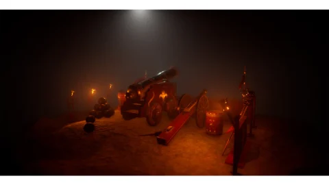 中世纪风格火炮组 - Stylized Medieval Cannon Crew Props