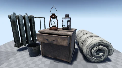 城市老式室内道具包 - Urban Interior Props Pack