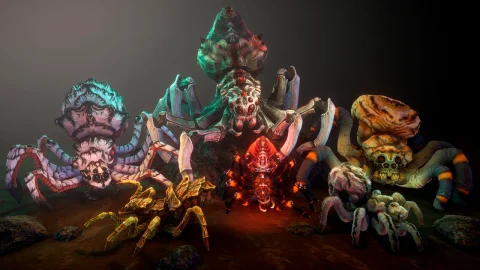 带动画的幻想生物蜘蛛怪兽模型包 - Spiders pack