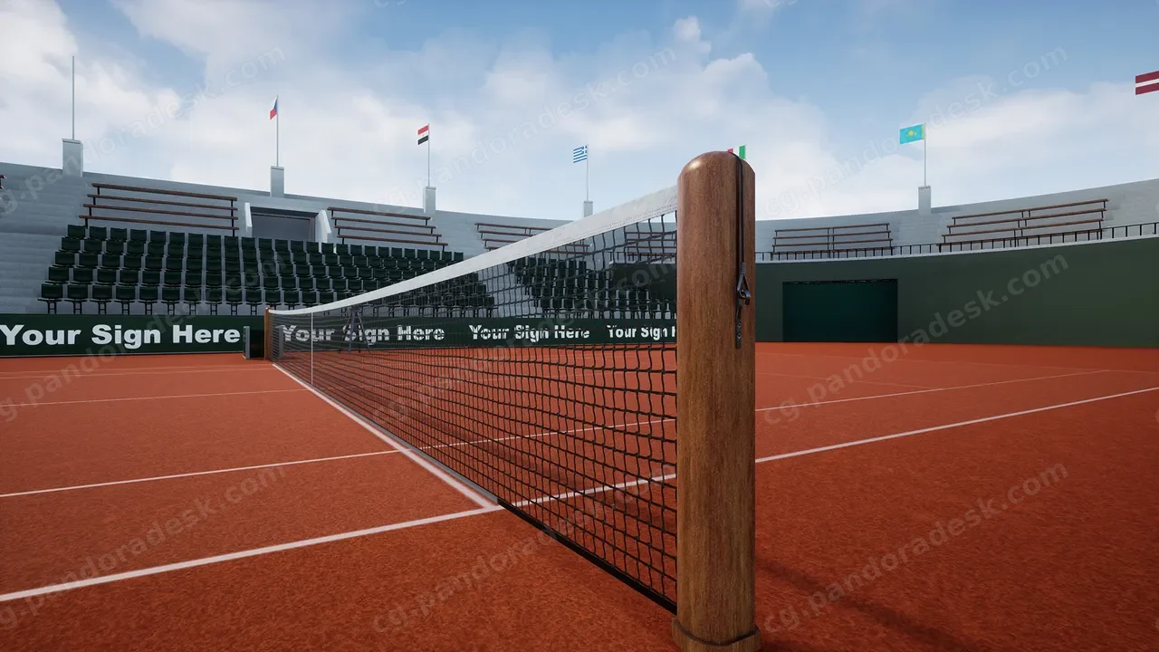 网球场 带比赛蓝图 - French Open & Blueprint