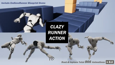 跳跃跑酷动画包-CLazy Runner Action Pack