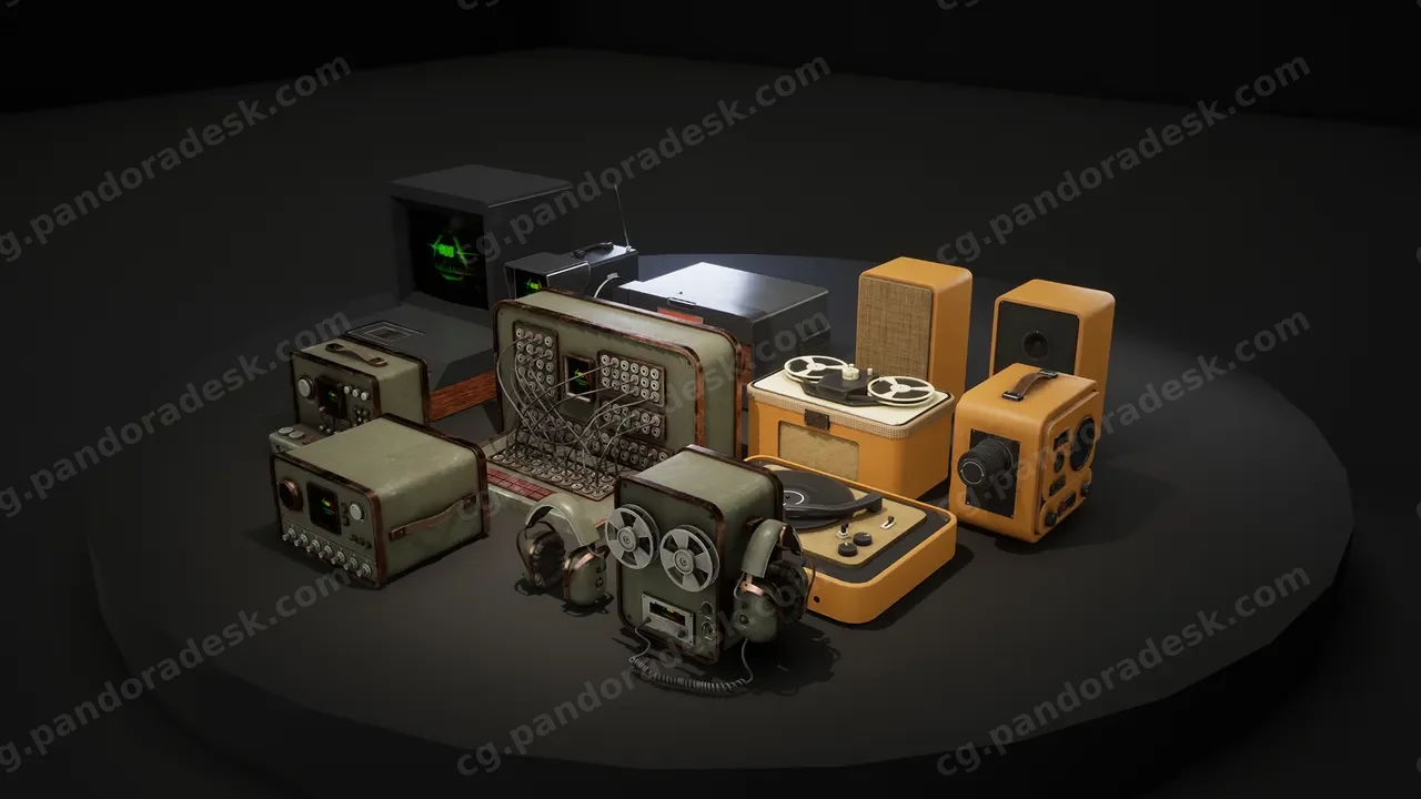 15款带有全息材质的复古科技道具 15 Retro Tech Props with Hologram Material