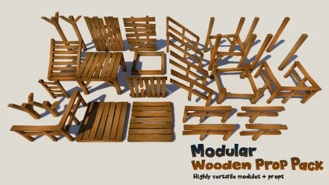 模块化木制道具包 - Modular Wooden Prop Pack