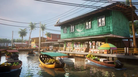 东南亚泰国水上市场 - Thai Floating market South east Asia