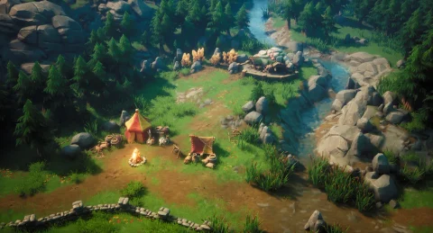 自上而下的奇幻森林 - 风格化森林即时战略环境 Top Down Fantasy Forest - Stylized Forest RTS Environment