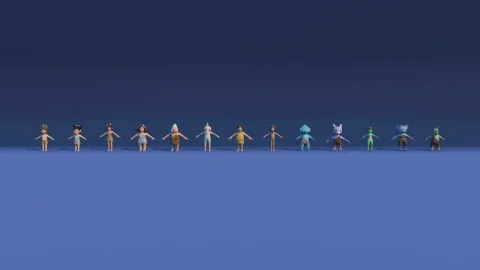 卡通石器时代人物橘色包-Stone Age Characters Pack