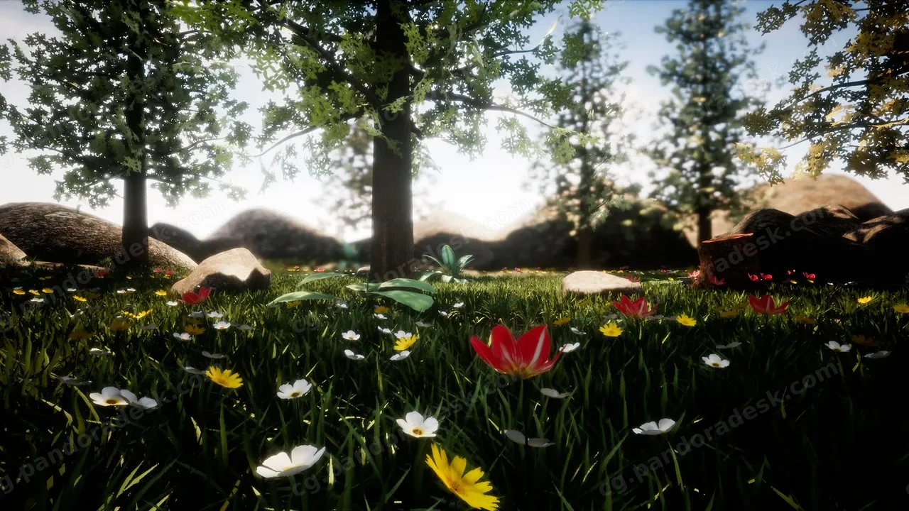 花草树木-Forest pack. Easy landscape with plants and flowers