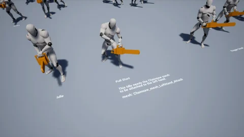 电锯攻击动画-Chainsaw Attacks