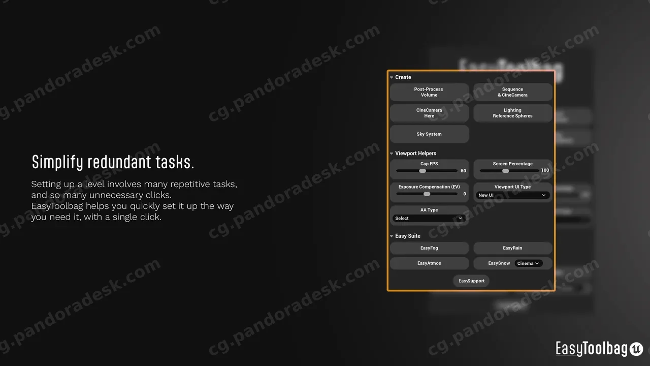 简易引擎开发工具内置菜单蓝图 Easy Toolbag