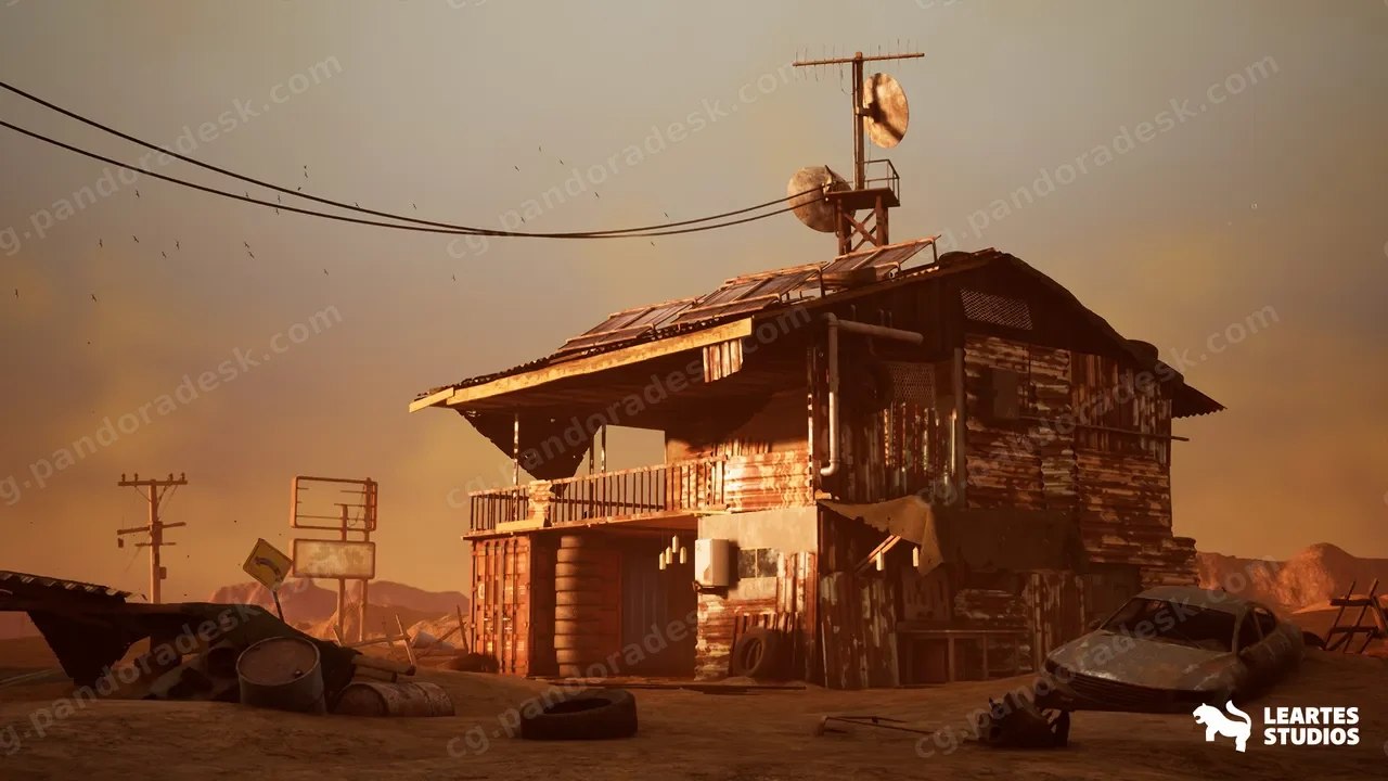 后世界末日沙漠环境 - Post Apocalyptic Desert Environment ( Post Desert Apocalyptic Wild Desert 3D )