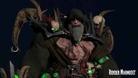 魔兽世界模块化兽人角色动画 Orc Warlock (Modular)