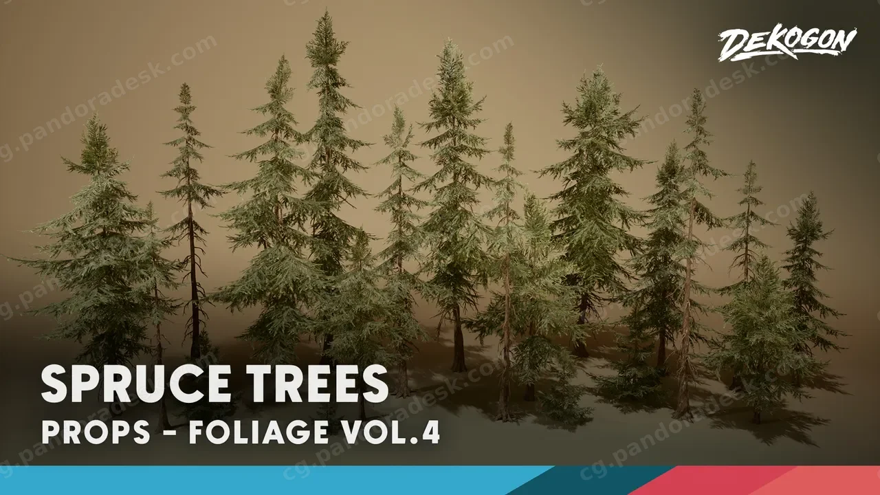 树叶-云杉树 - Foliage VOL.4 - Spruce Trees (Nanite and Low Poly)