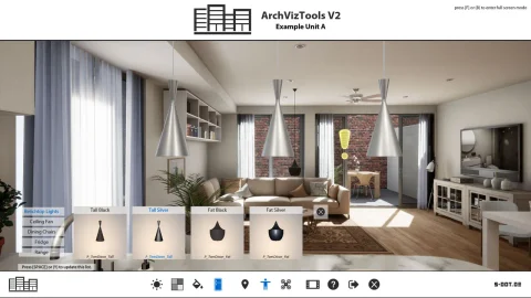 建筑可视化交互式用户界面和工具 - ArchViz Interactive UI and Tools