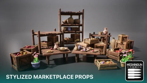 风格化市场道具 - Stylized Marketplace Props