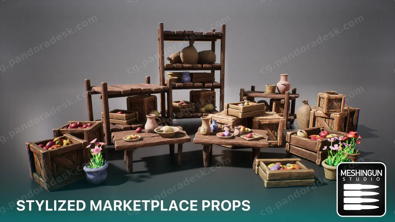 风格化市场道具 - Stylized Marketplace Props