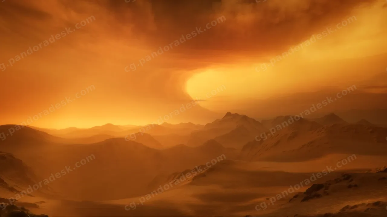 极光天空山脉沙漠场景 - Elite Landscapes: Desert III