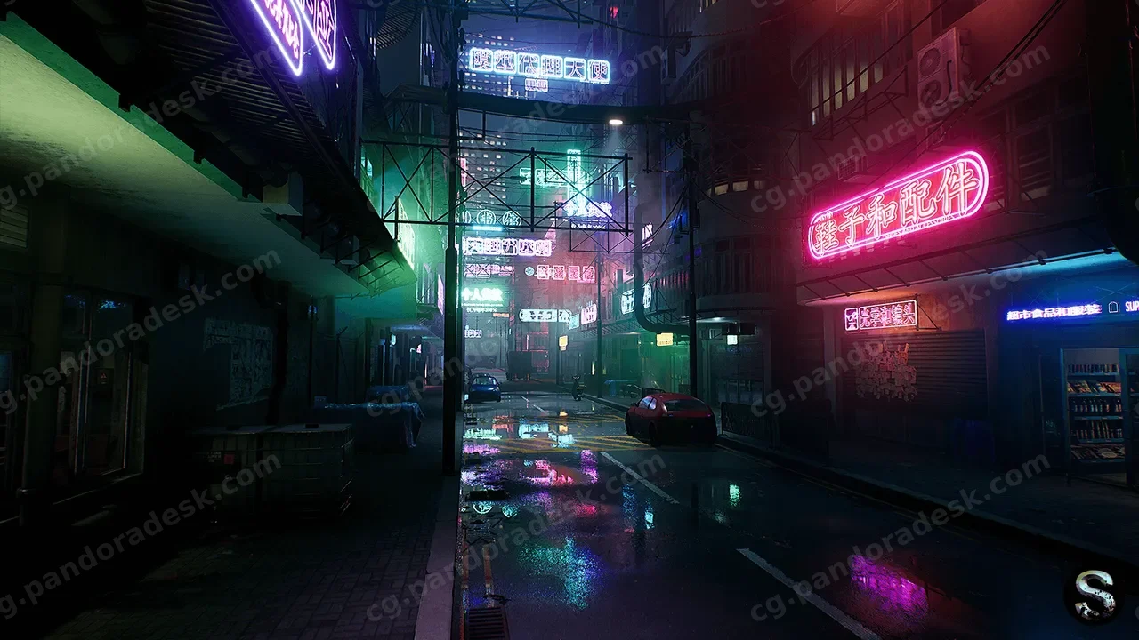 大型赛博霓虹城市包 - Neon City Complete pack