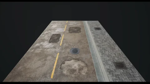 街道道路贴花材质-"Road" - Materials and Decals