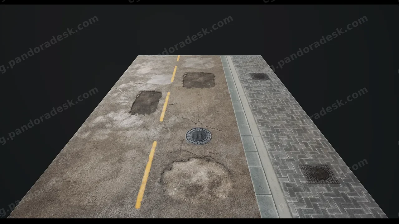 街道道路贴花材质-"Road" - Materials and Decals