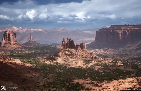 沙漠悬崖生物群落 - RB - RealBiomes Desert Cliffs Biome - Monument Valley (Trees, Grass, Forest)
